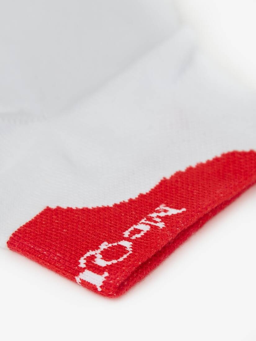 Alexander Mcqueen Ankle Socks in White/red - 2