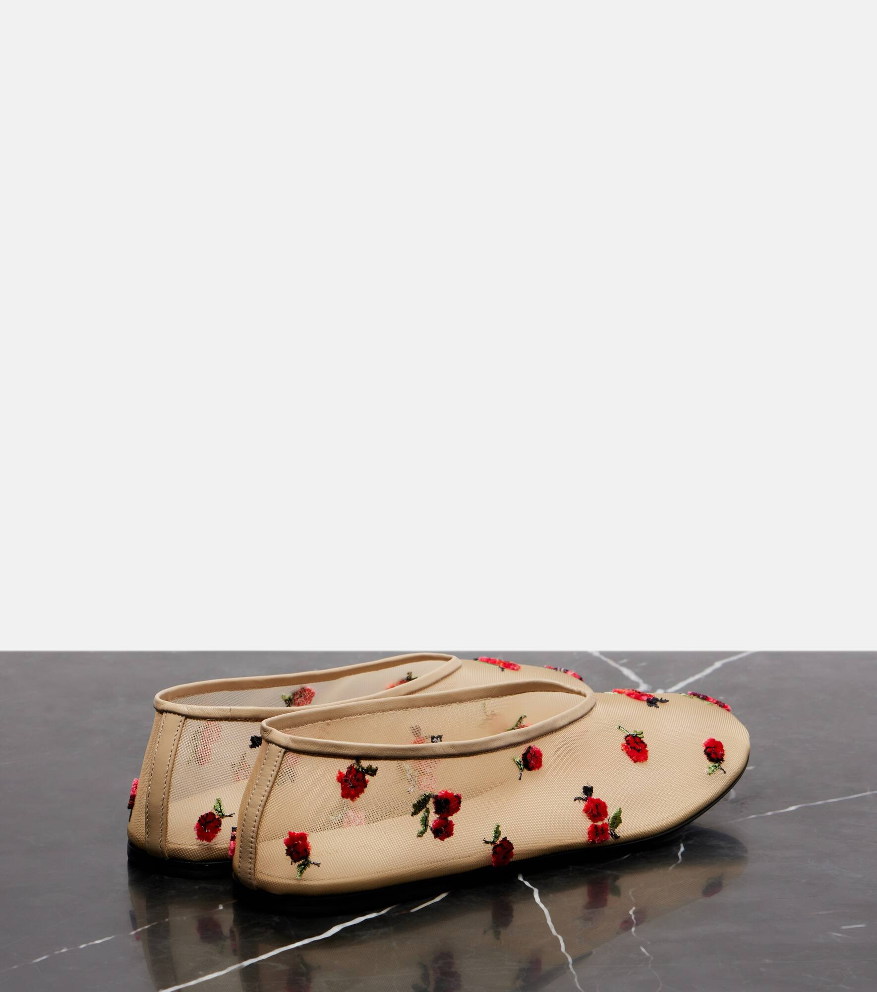 Marcy embroidered mesh ballet flats - 2