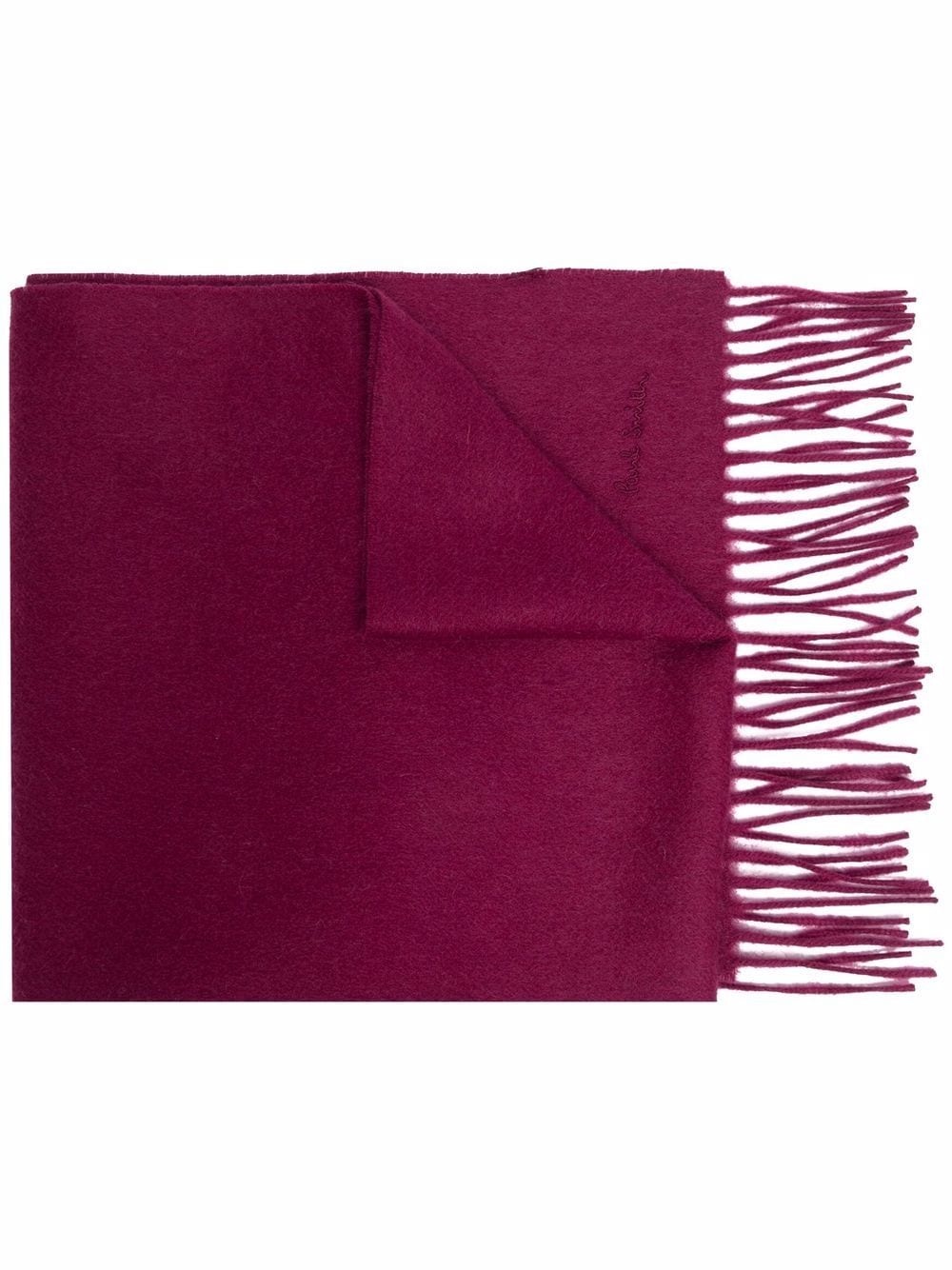 fringe-detail cashmere scarf - 1