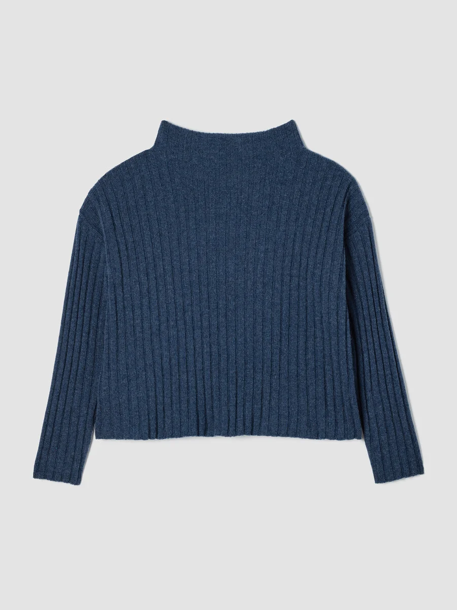 Recycled Wool Cashmere Funnel Neck Top - 1