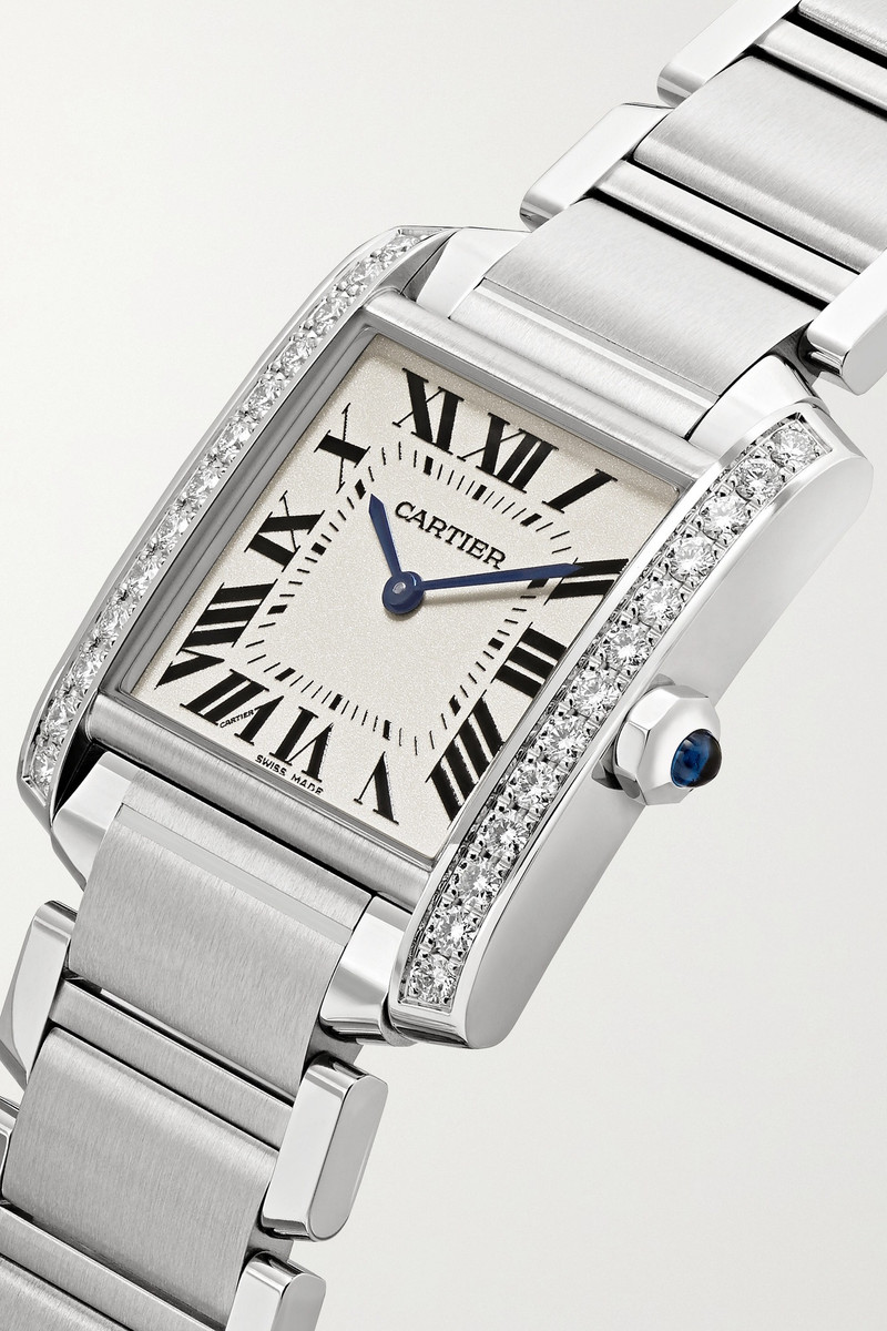 Tank Française 25.05mm medium stainless steel and diamond watch 3