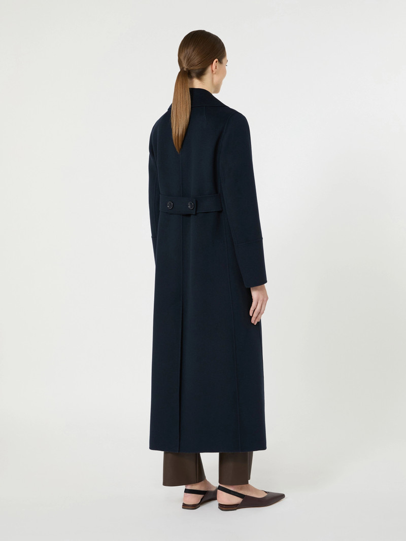 CUSTODI Long wool coat with half-belt detail - MIDNIGHTBLUE 4