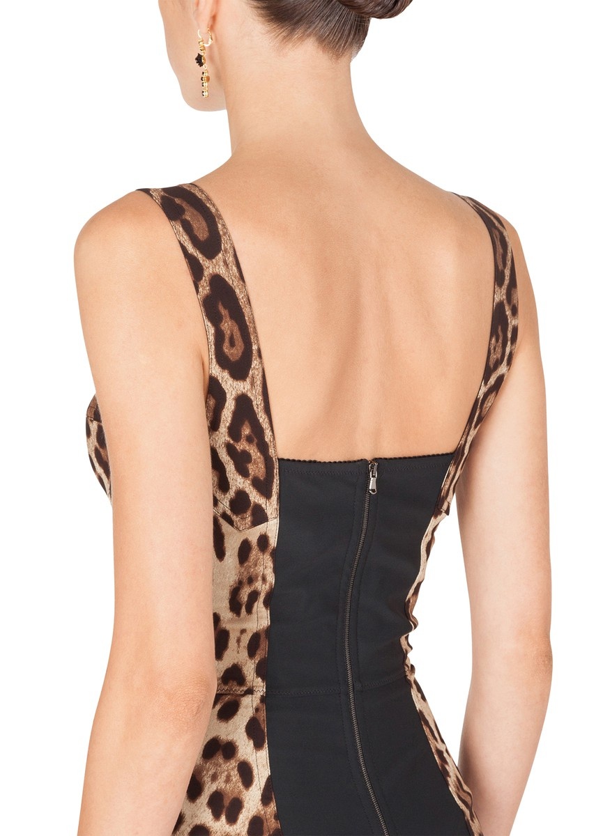 Leopard-print charmeuse bodysuit - 4