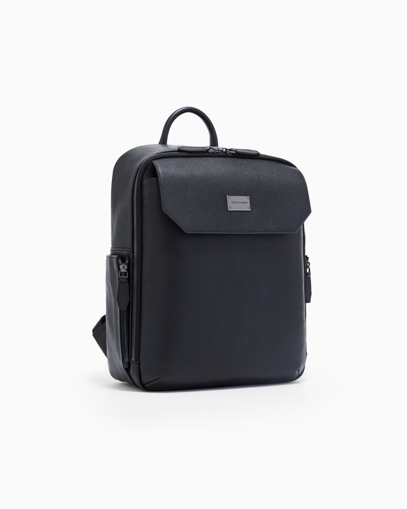 EMPORIO ARMANI TUMBLED LEATHER BACKPACK outlook
