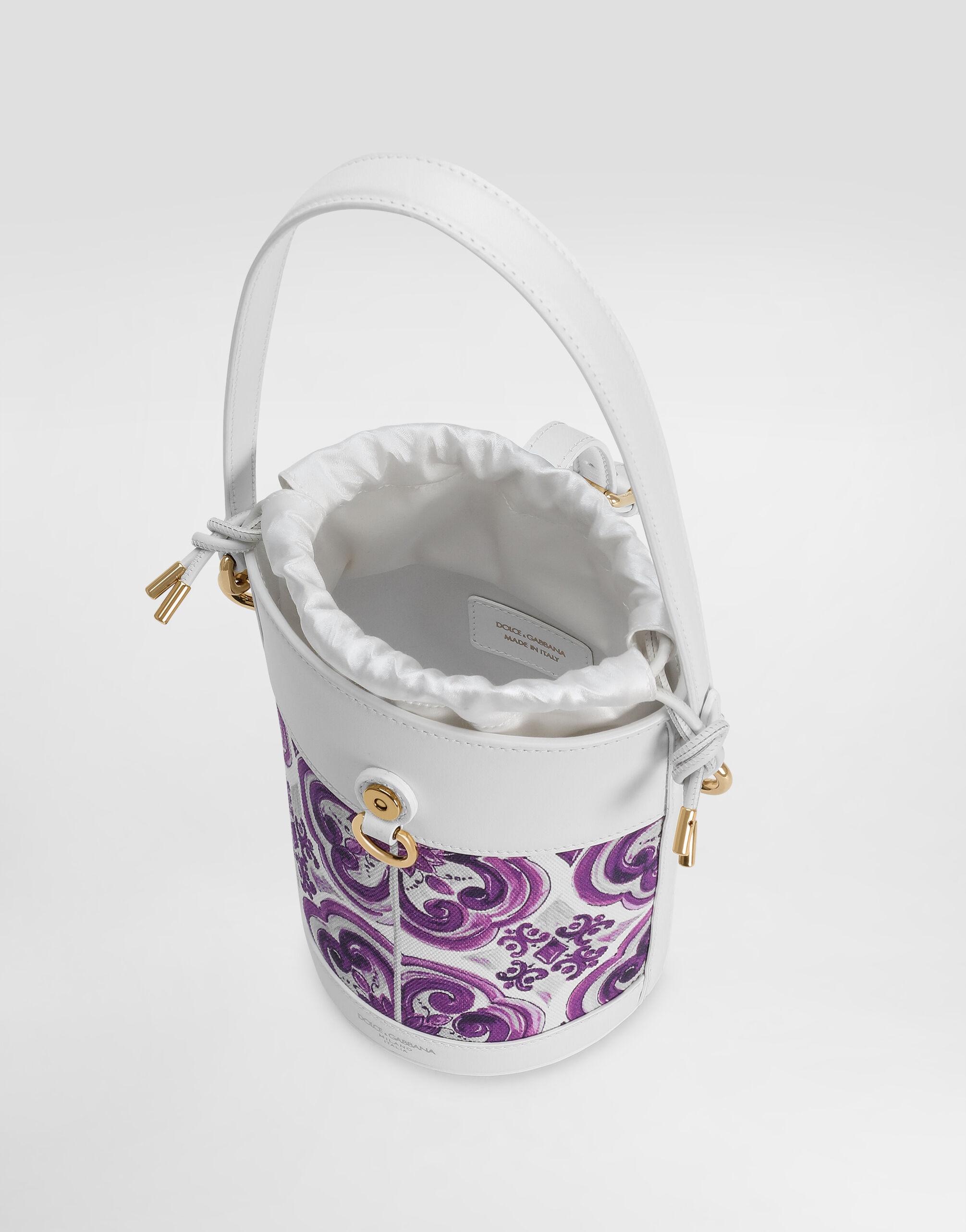 Capri canvas Majolica-printed bucket bag - 5