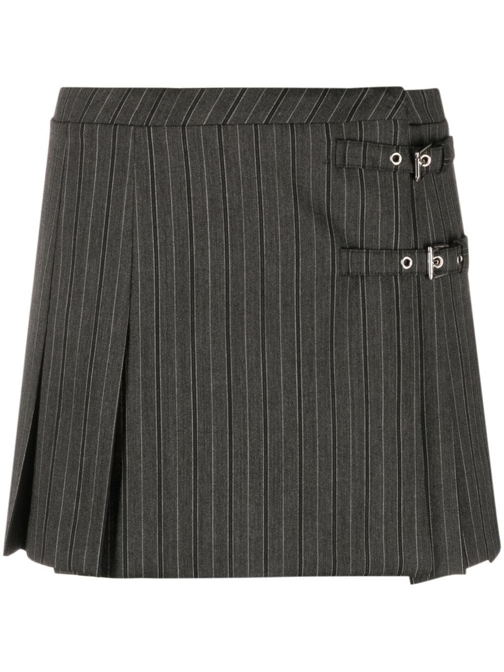 pleated virgin wool-blend miniskirt - 1