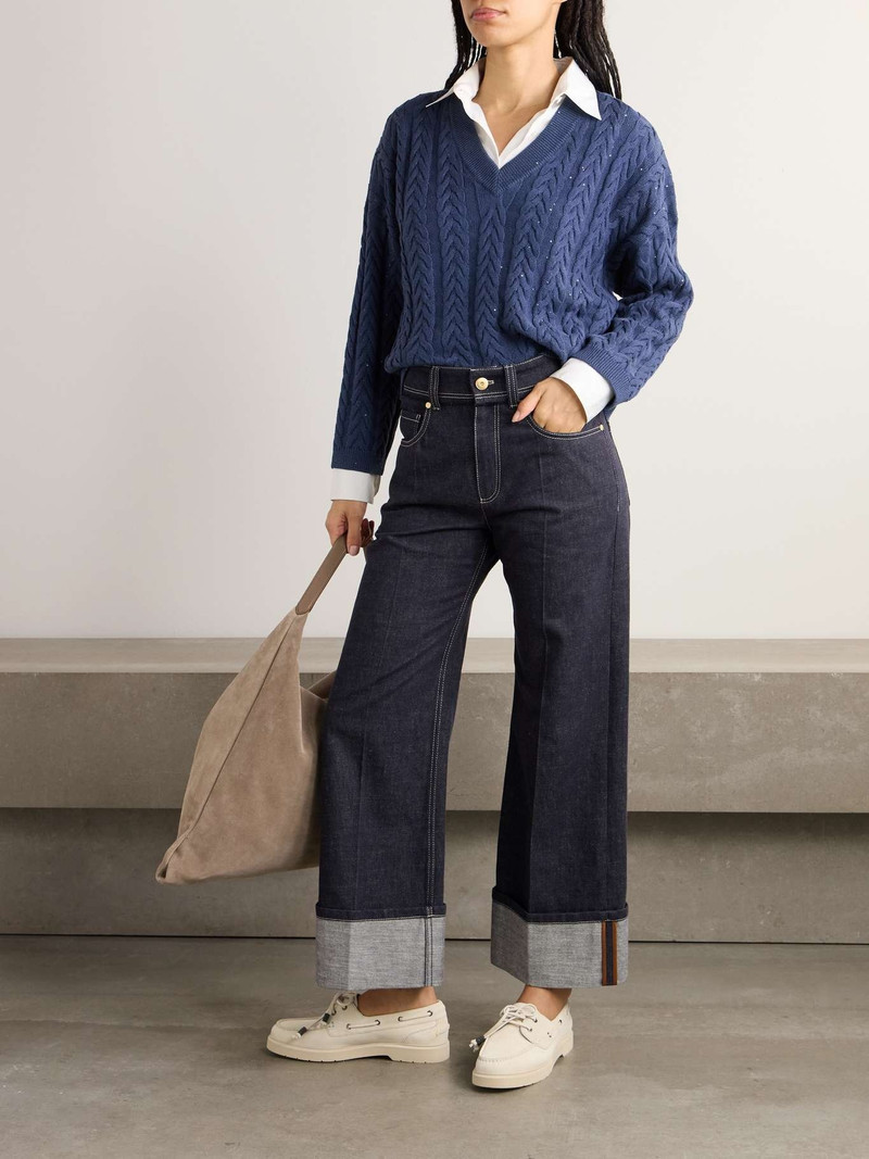 Brunello Cucinelli High-rise wide-leg jeans Dark denim outlook
