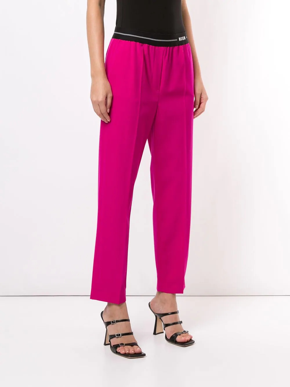 logo waistband straight-leg trousers - 3