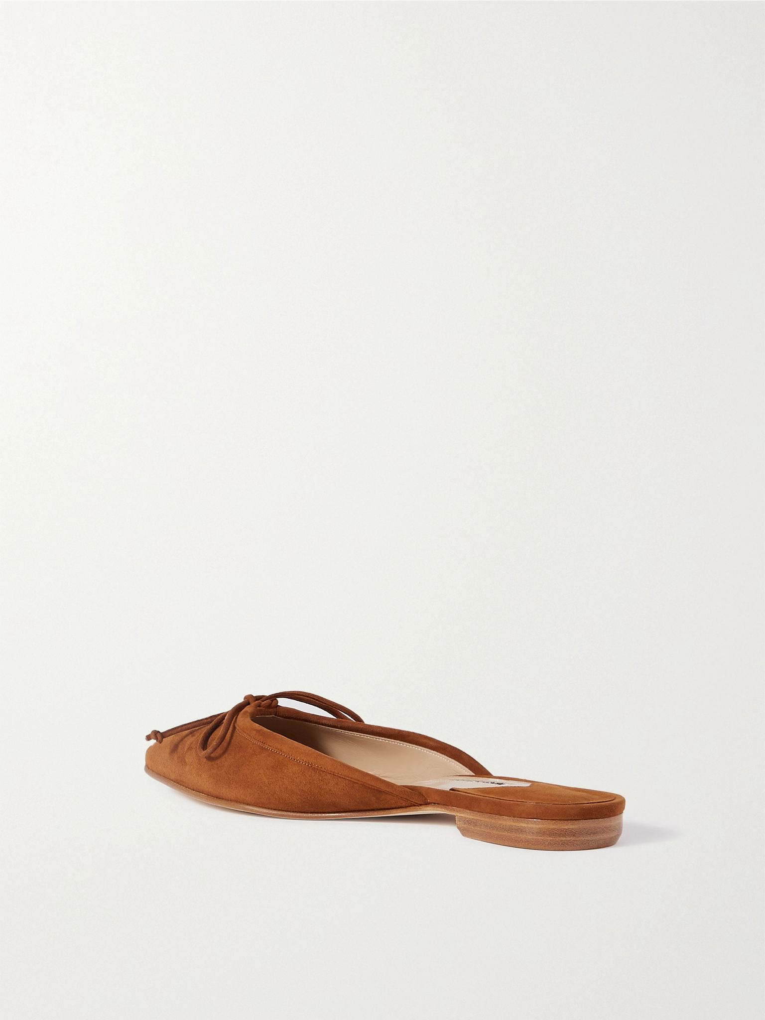 Ballerimu bow-detailed suede mules Tan - 3