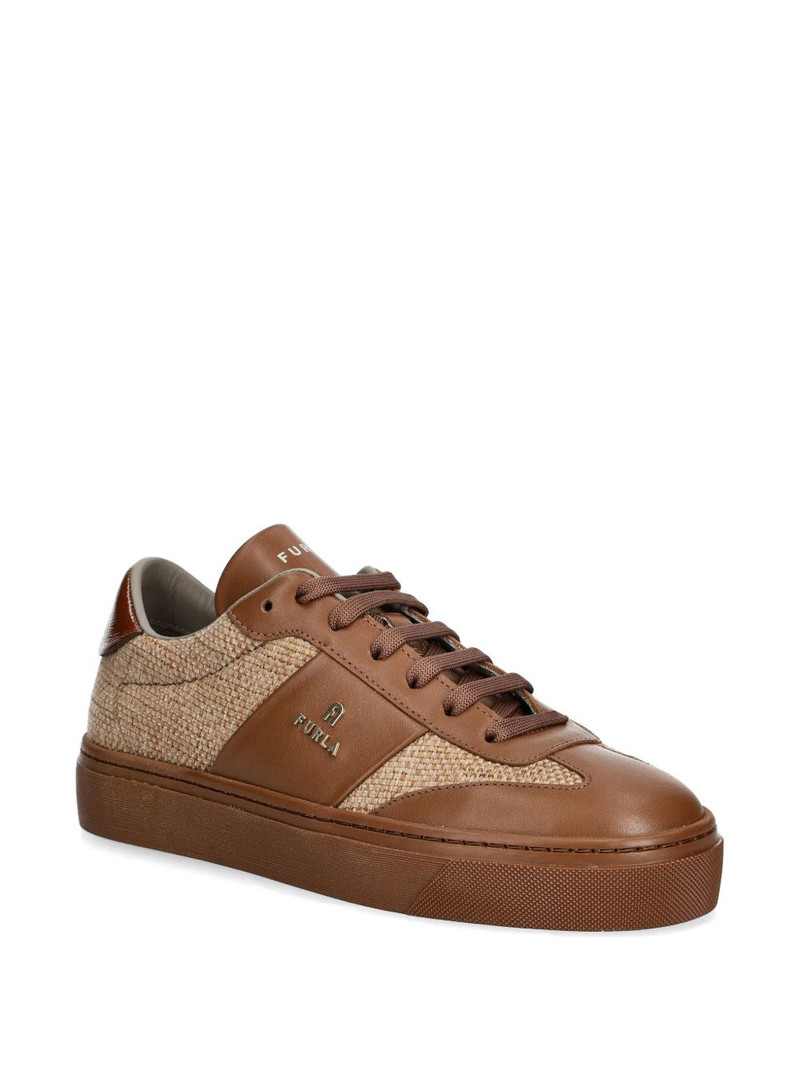 FURLA woven panel lace-up sneakers outlook