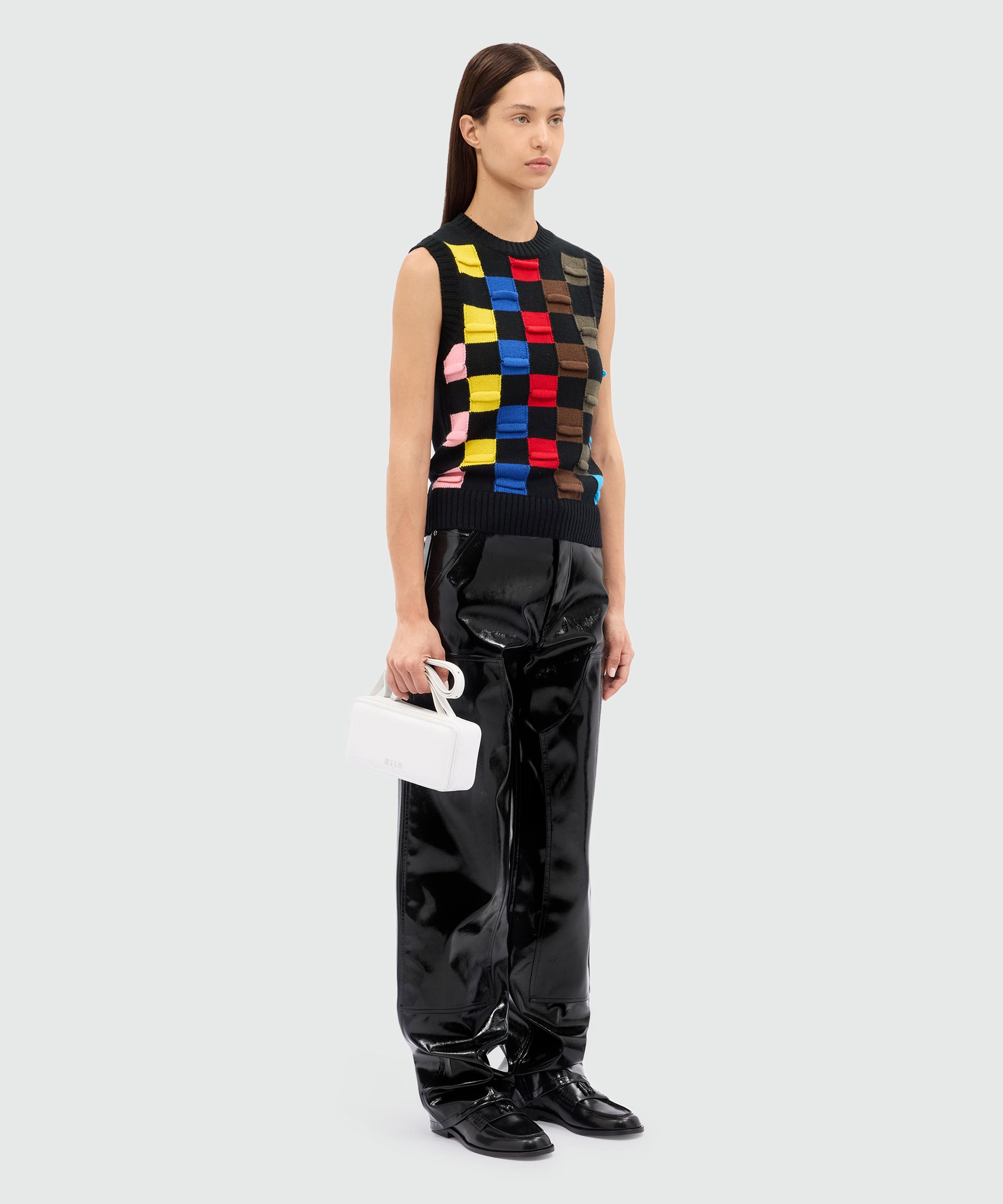Black vinyl baggy trousers - 4