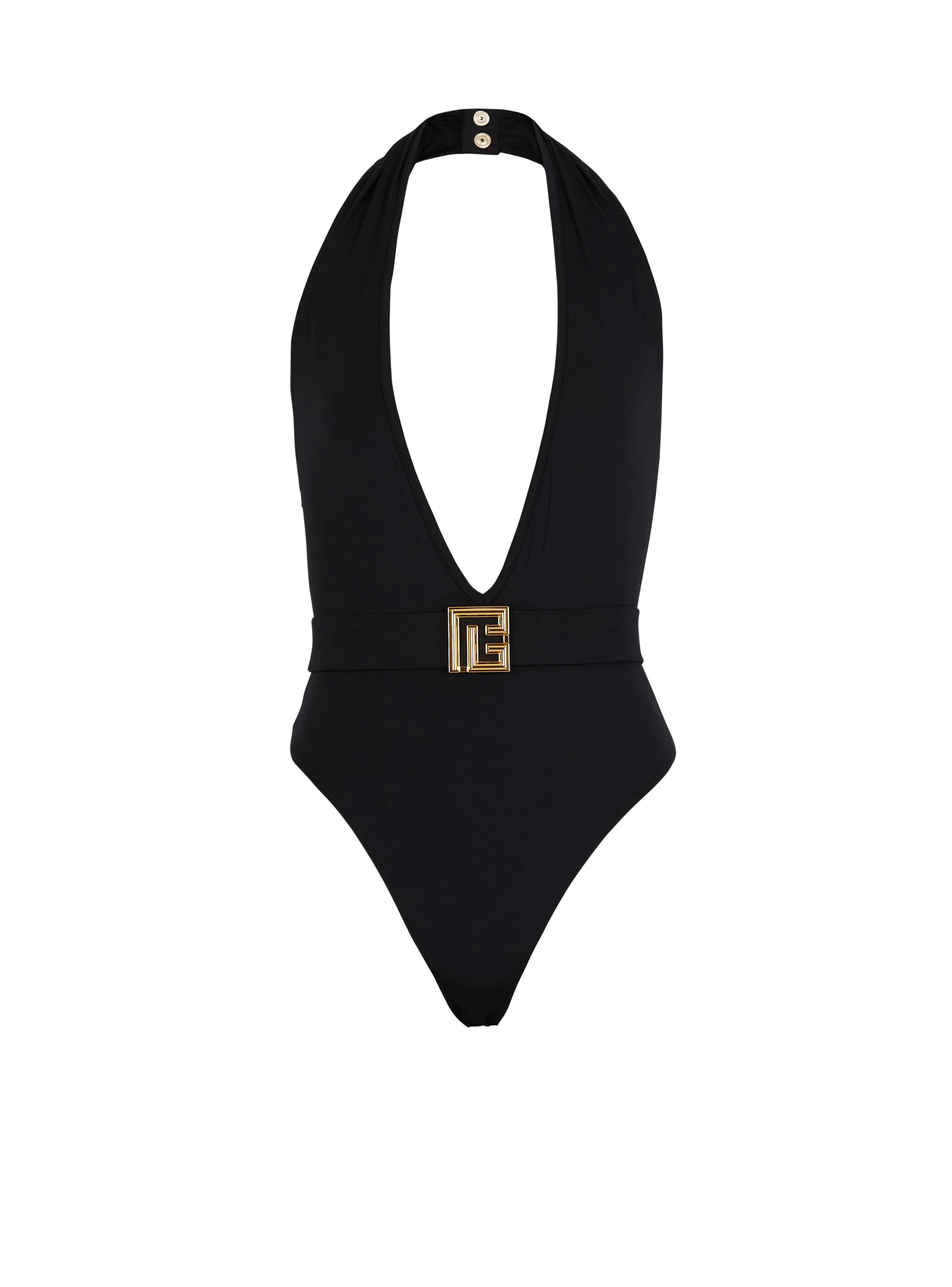 One-piece swimsuit with PB logo - 1