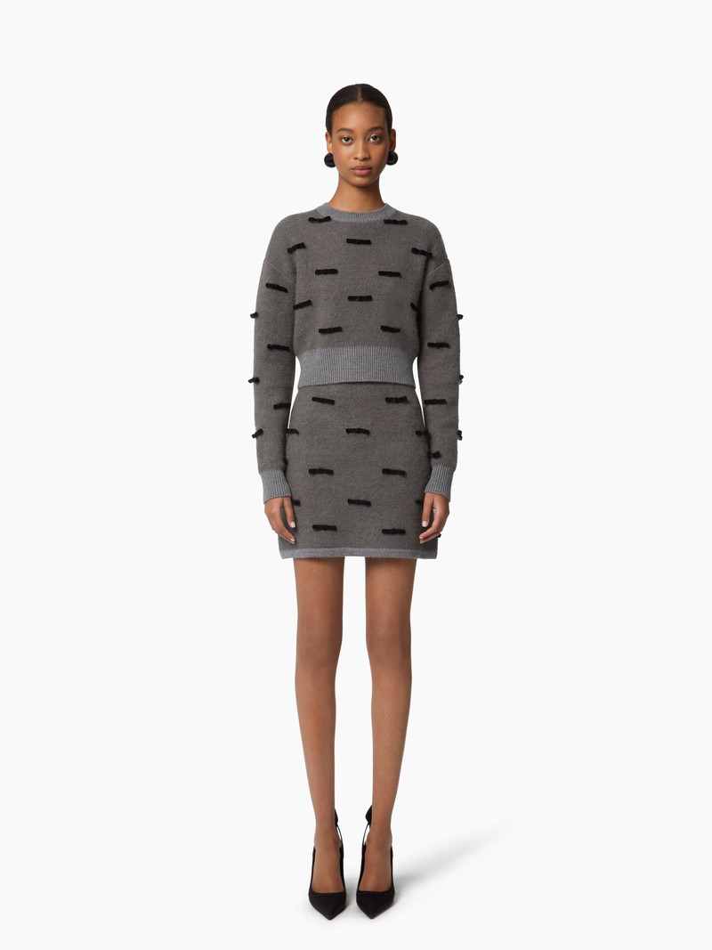 Grey Mini Knit Skirt 1