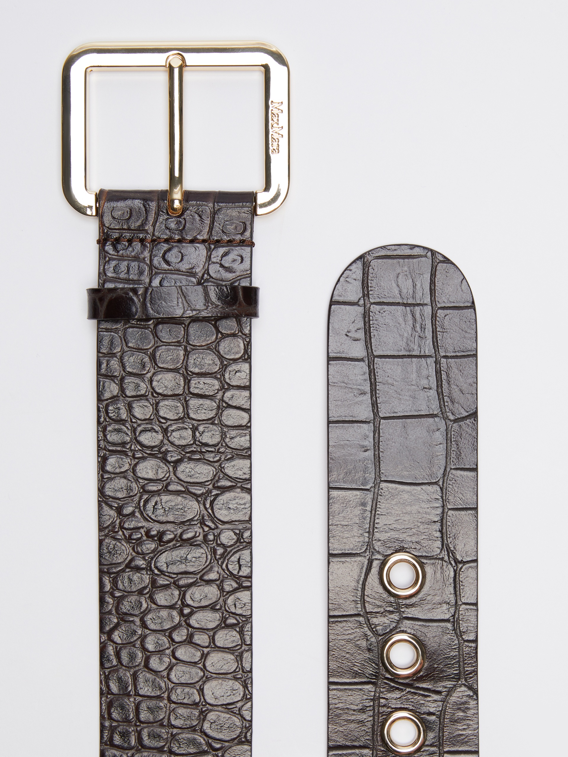 ELCOC Crocodile-print leather belt - 2