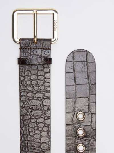 Max Mara ELCOC Crocodile-print leather belt outlook