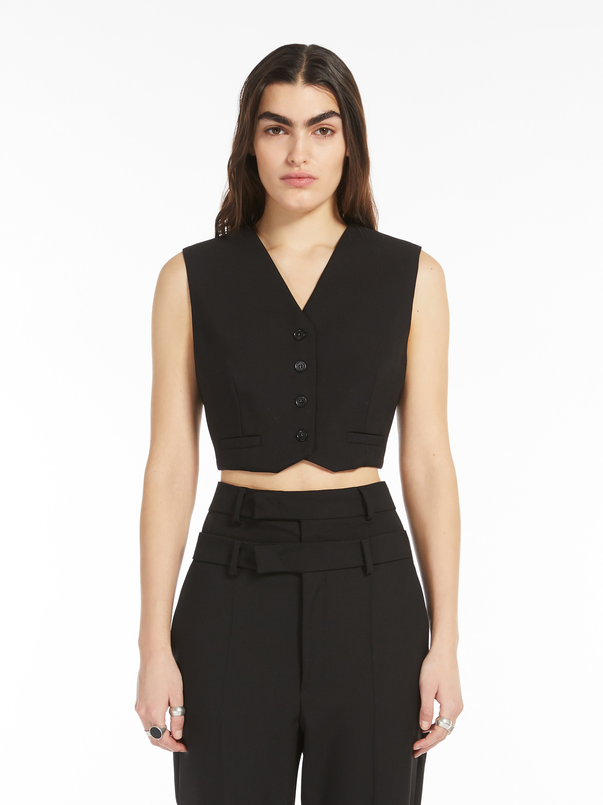 ADESSO1234 Cropped stretch wool waistcoat - 3