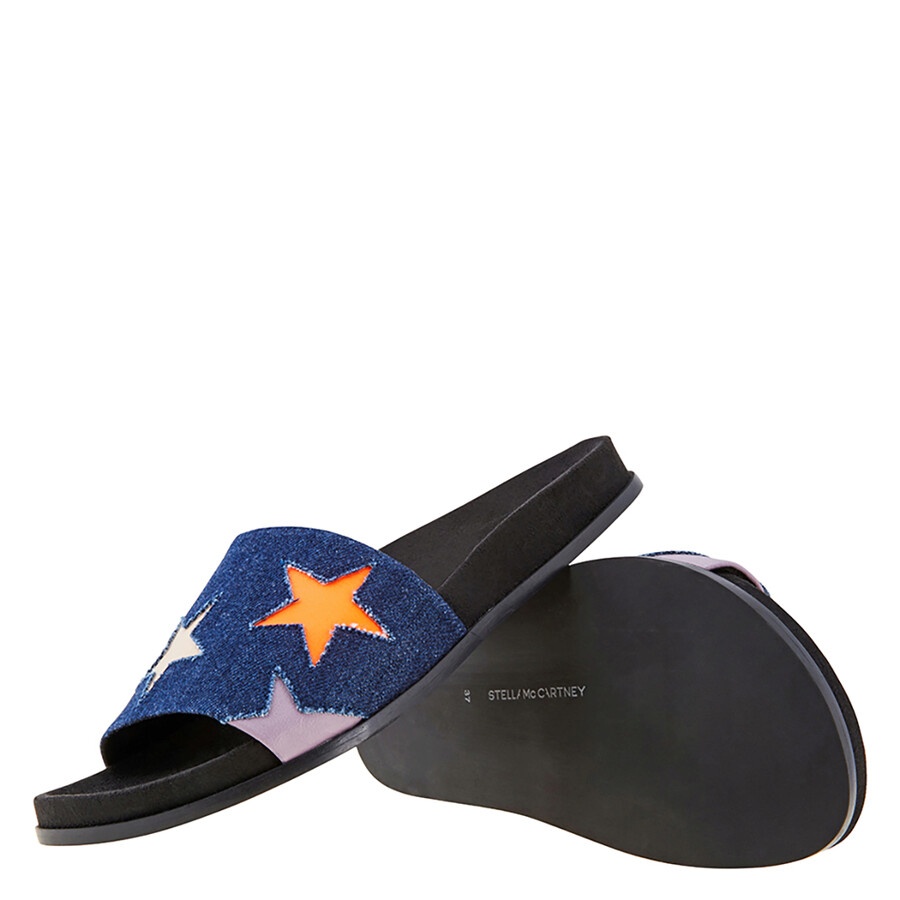 Stella McCartney Ladies Loafer Slides Denim Stars - 2