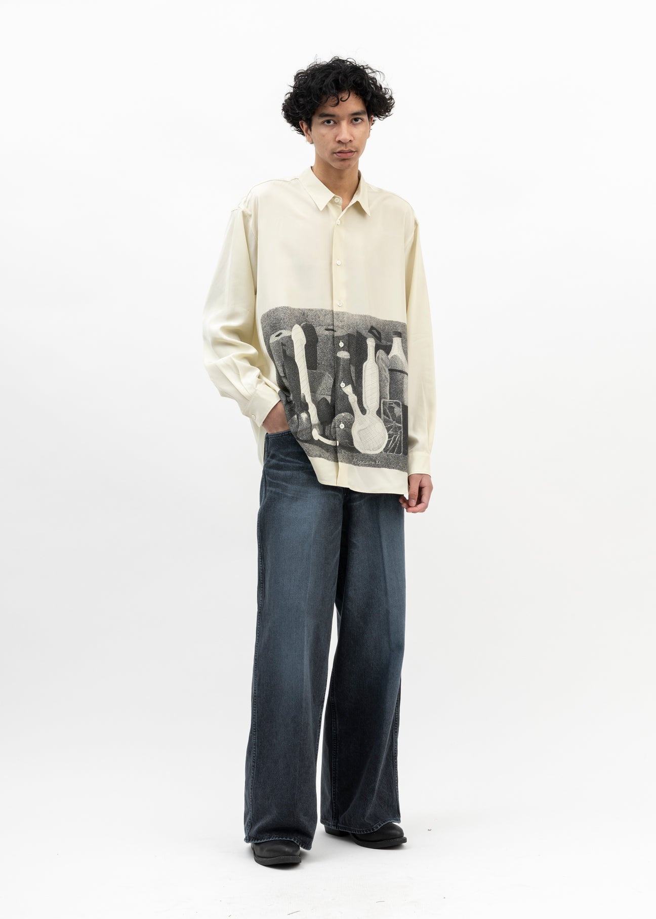 Beige Morandi Silk Shirt - 5