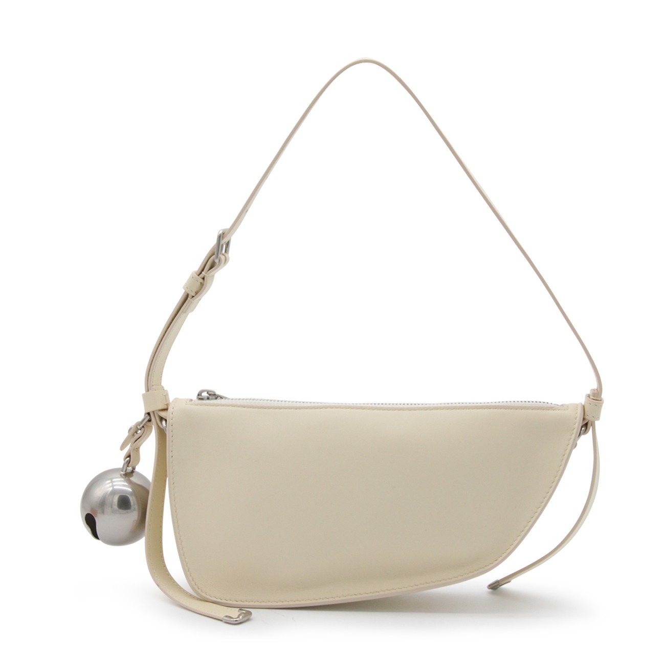cream leather shield shoulder bag - 3