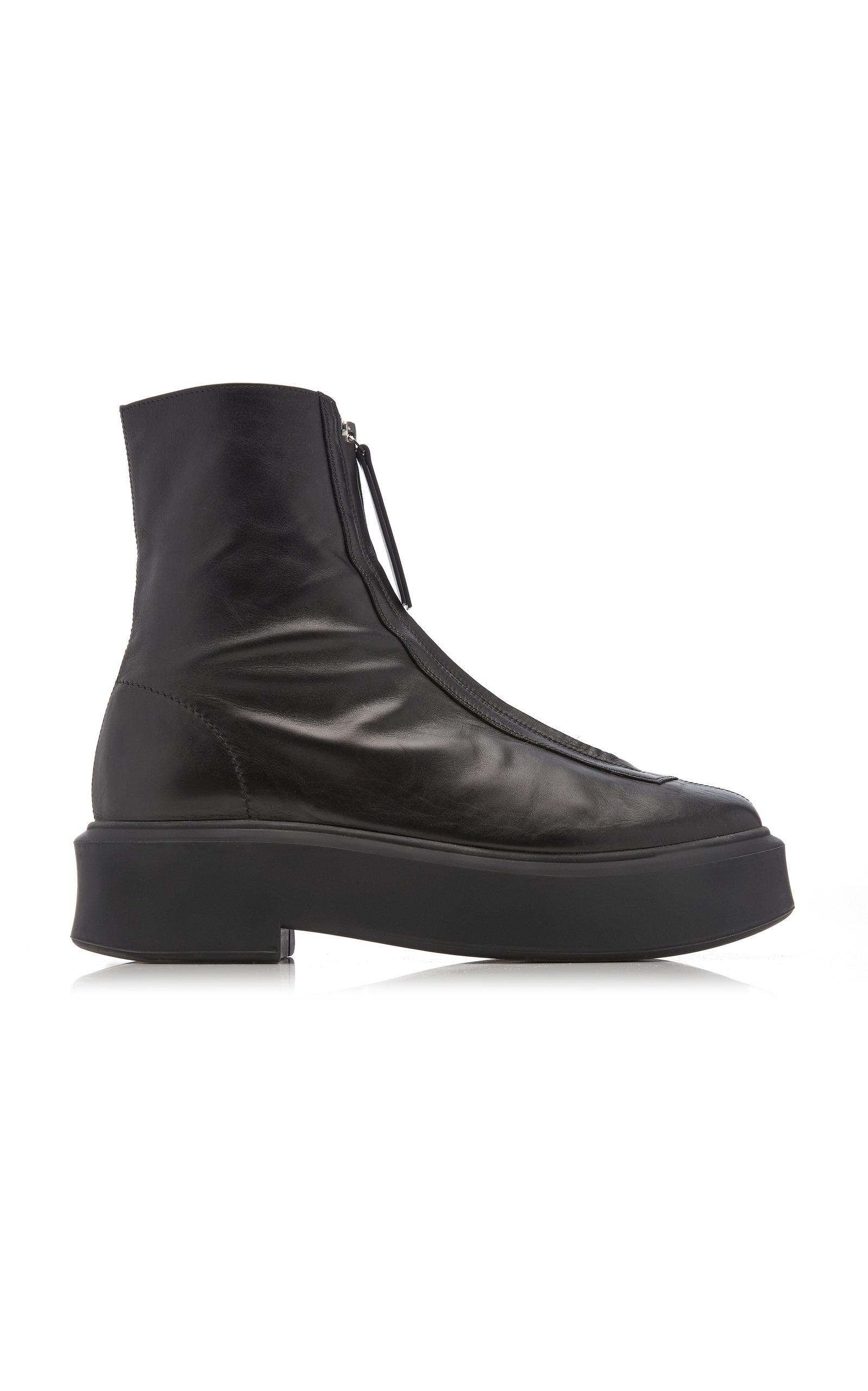 Zipped Boot I Black in Leather – The Row