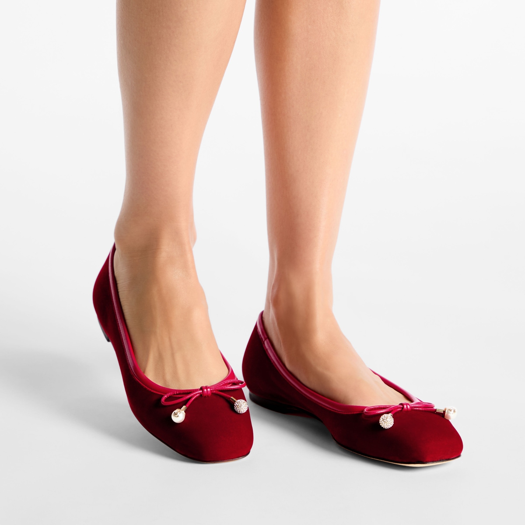 Elme Flat
Ruby Red Velvet Flats - 2