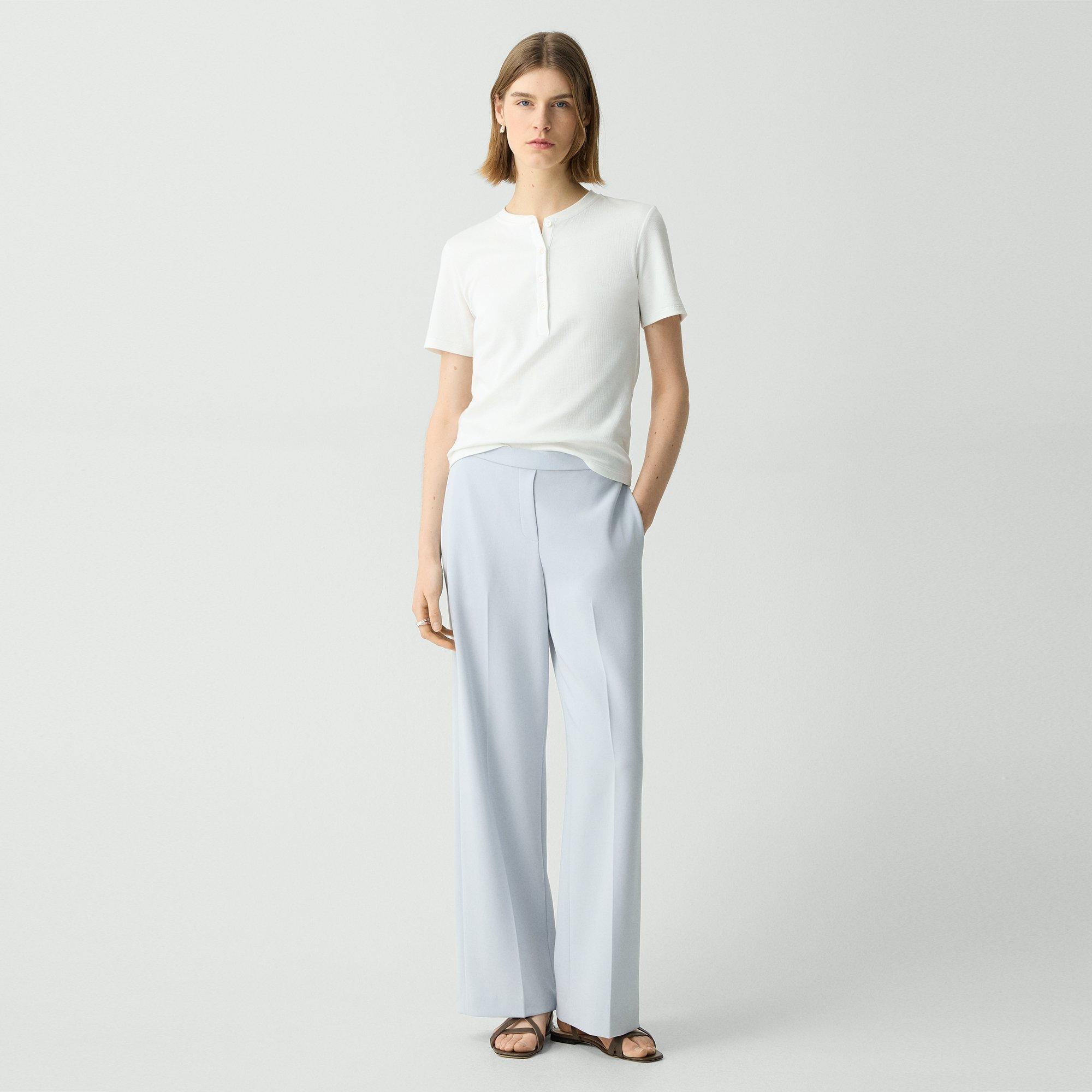 Wide-Leg Pull-On Pant in Admiral Crepe - 3