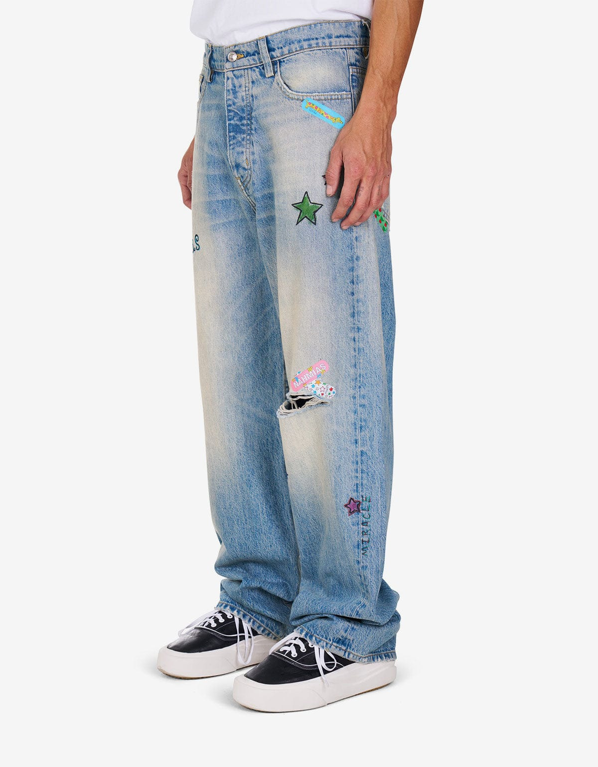 Nahmias Blue Bandaid Baggy Jeans - 2
