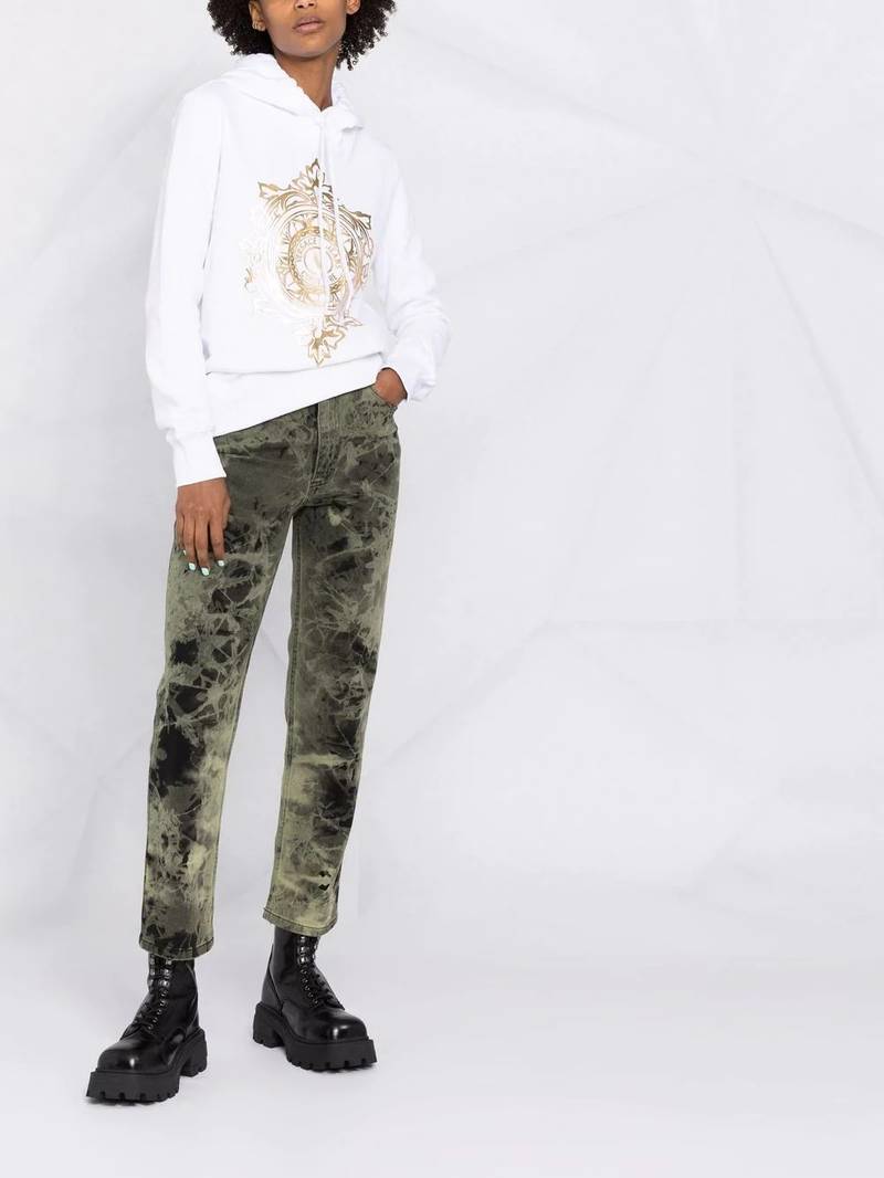 VERSACE JEANS COUTURE V-Emblem cotton hoodie outlook