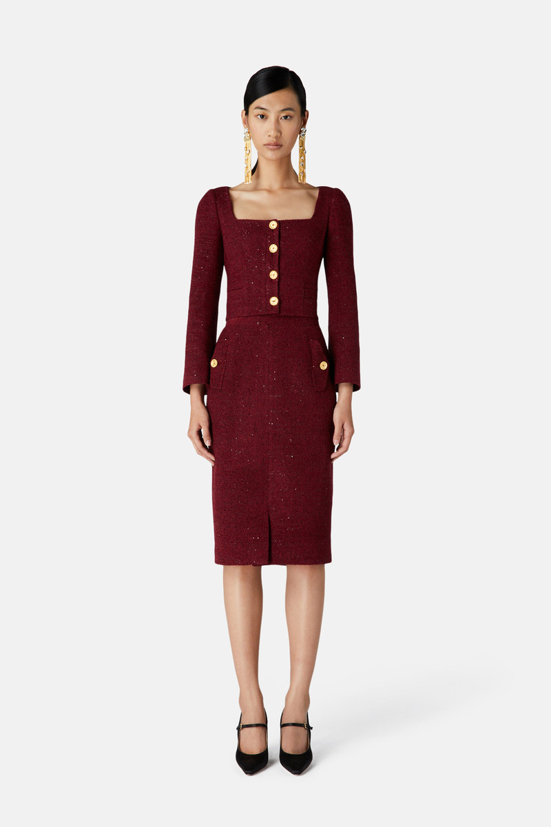 Alessandra Rich SEQUIN TWEED SKIRT outlook