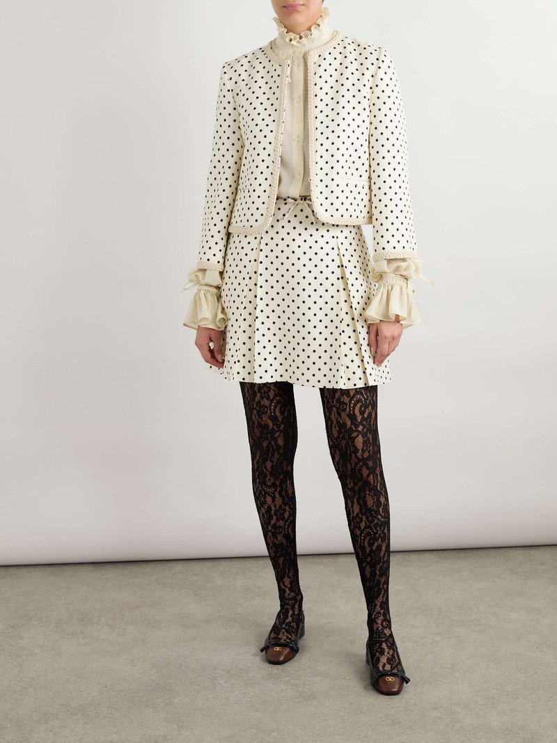 Valentino Aline polka-dot canvas mini skirt Cream outlook