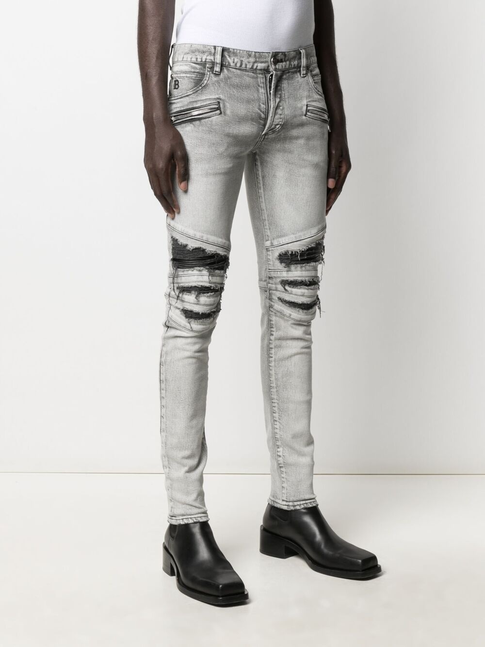 ripped slim-cut jeans - 3
