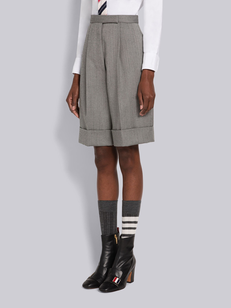 Thom Browne Herringbone Heavy Wool Single Pleat Bermuda Short outlook