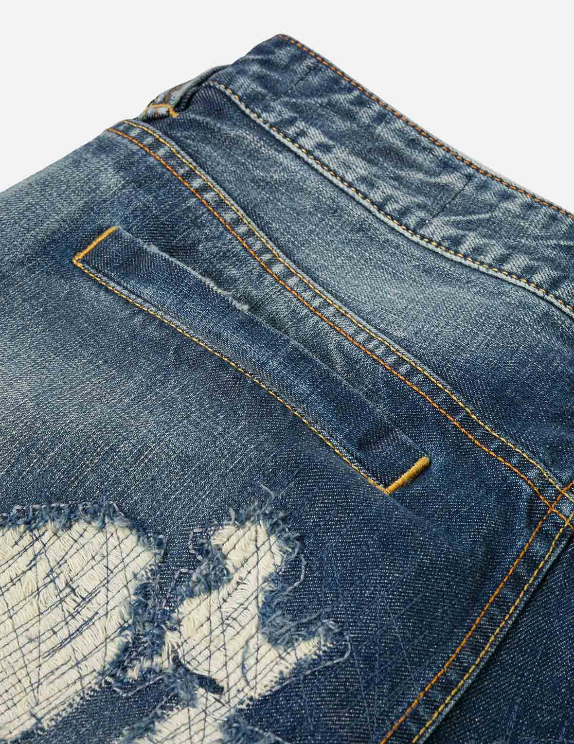 Washed Distressed Daicock Relax Straight Fit Jeans #2030 - 8