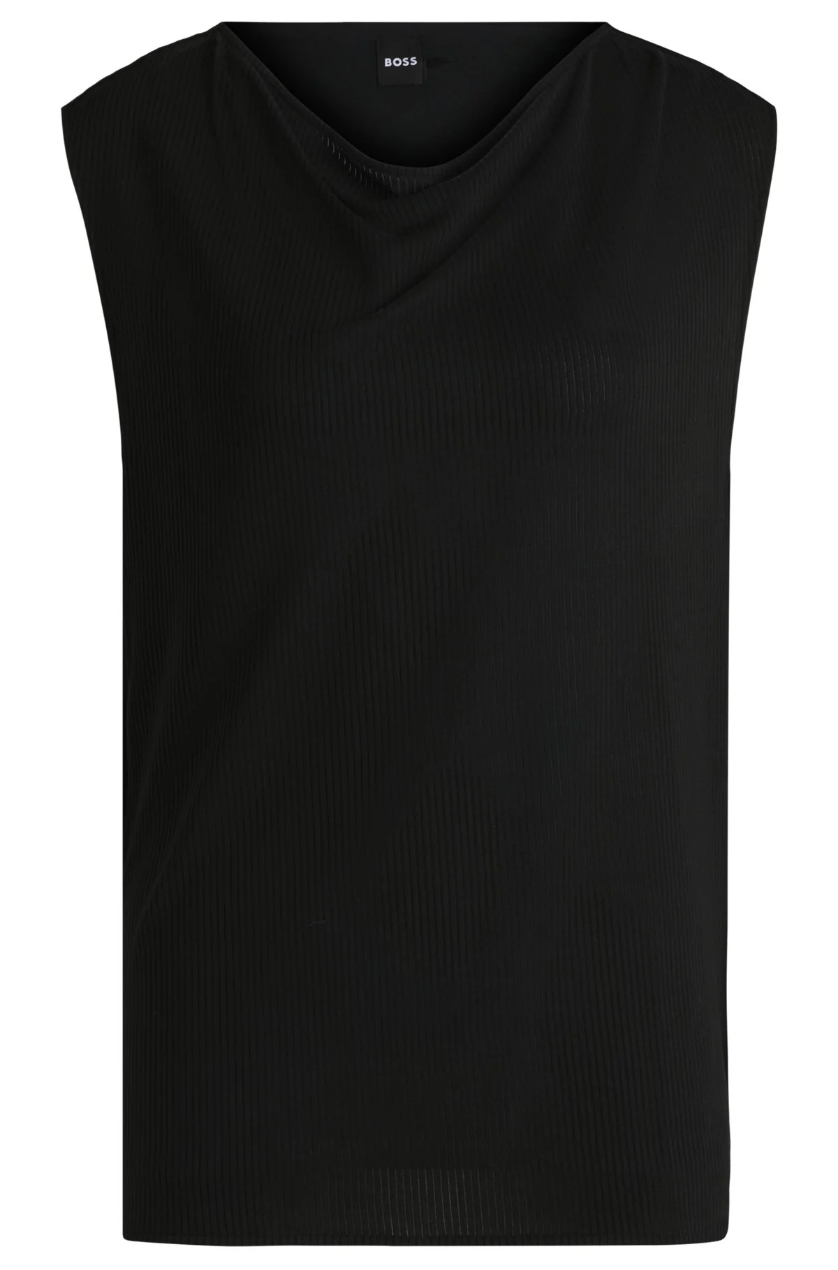 SLEEVELESS T-SHIRT WITH RIBBED FRONT - 1
