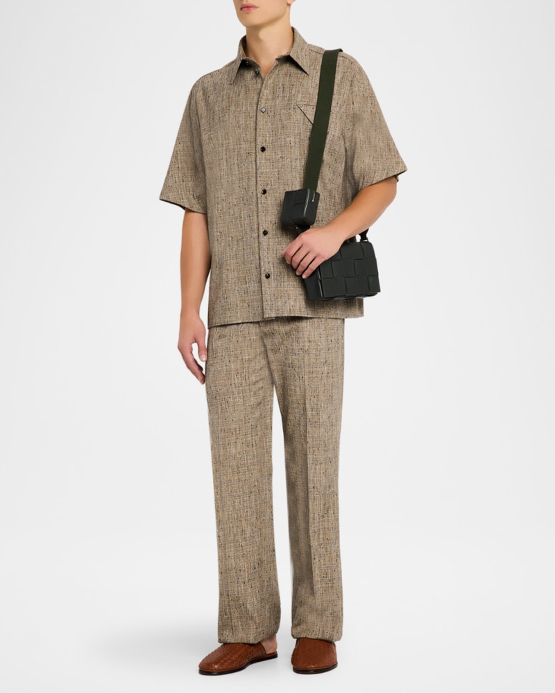 Bottega Veneta Men's Straight-Leg Textured Trousers outlook