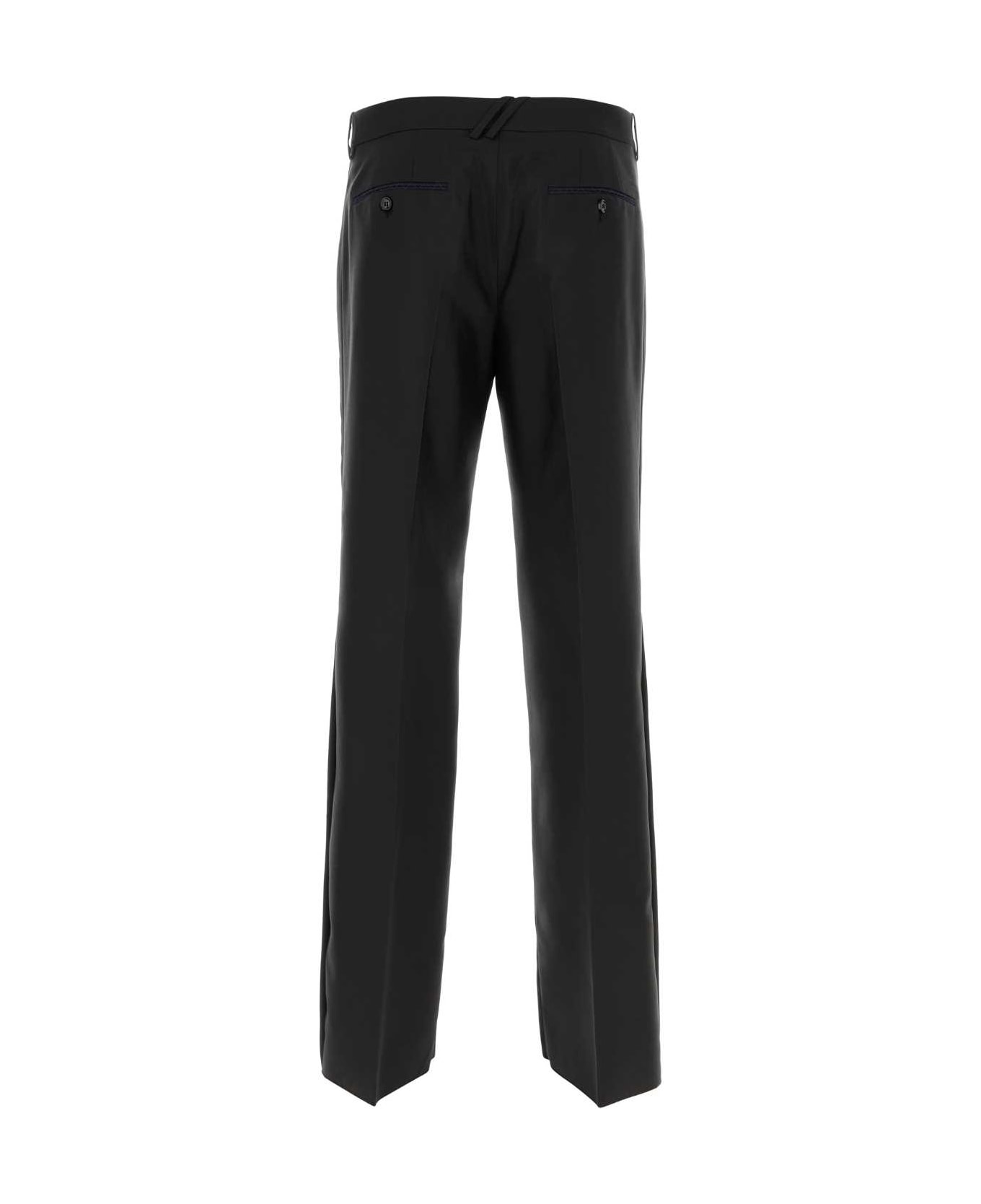 Black Wool Blend Wide-leg Pant - 2