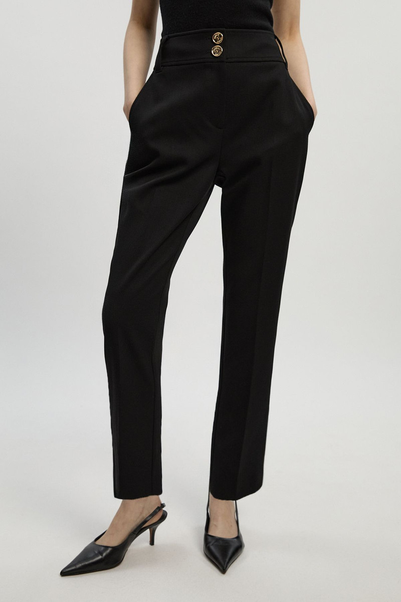 KAREN MILLEN Textured Compact Stretch Tailored Straight Leg Trouser outlook