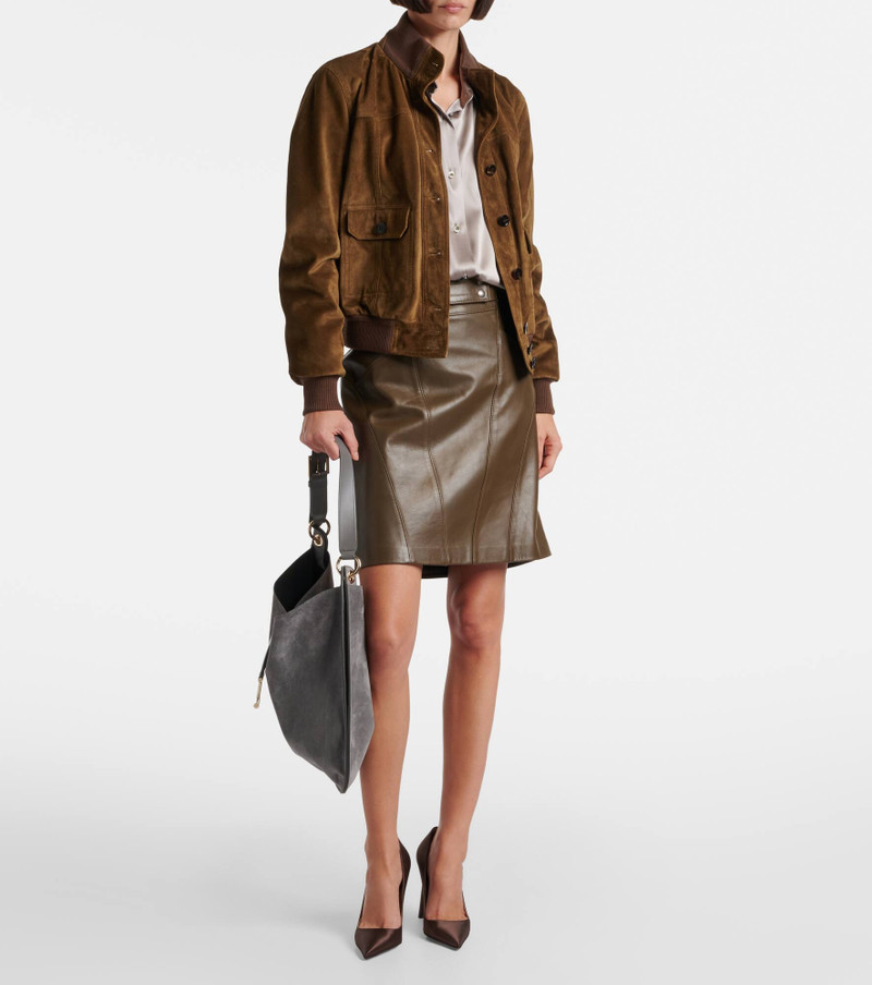 TOM FORD Tara Large suede crossbody bag outlook