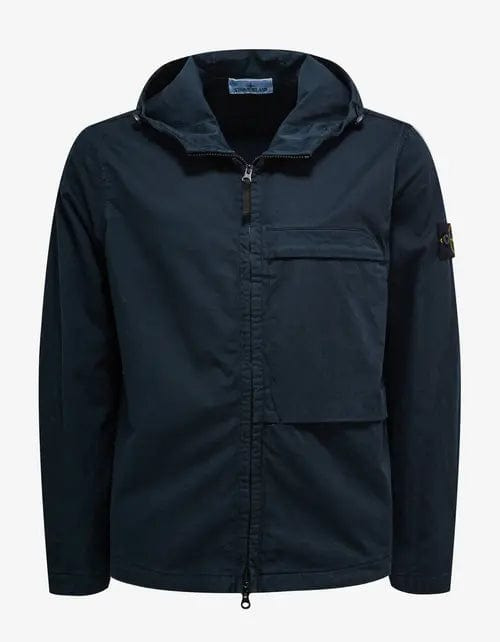 Stone Island Blue Hooded Overshirt - 1