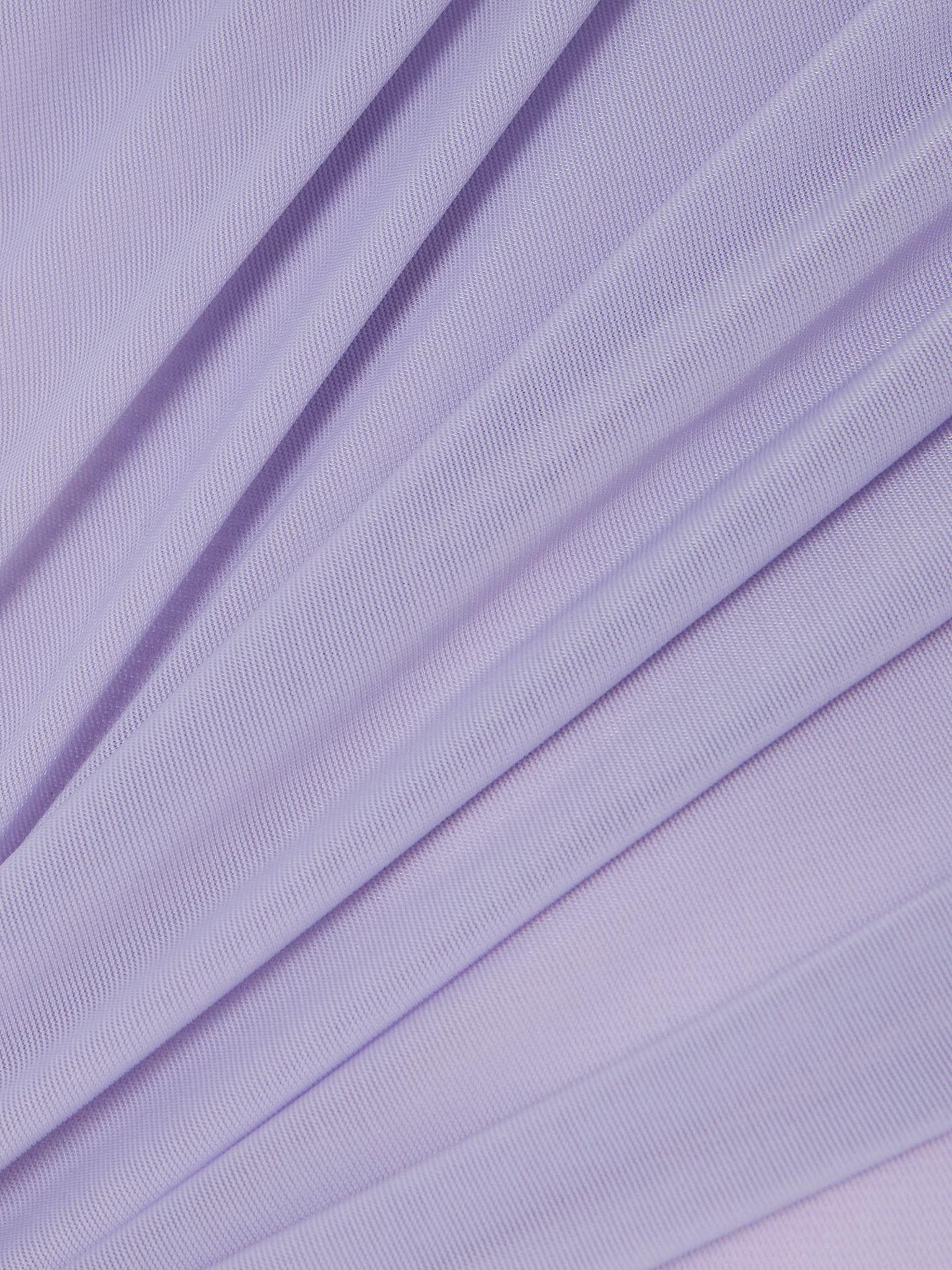 Entredós knotted draped ruched stretch-tulle mini dress Lavender - 4