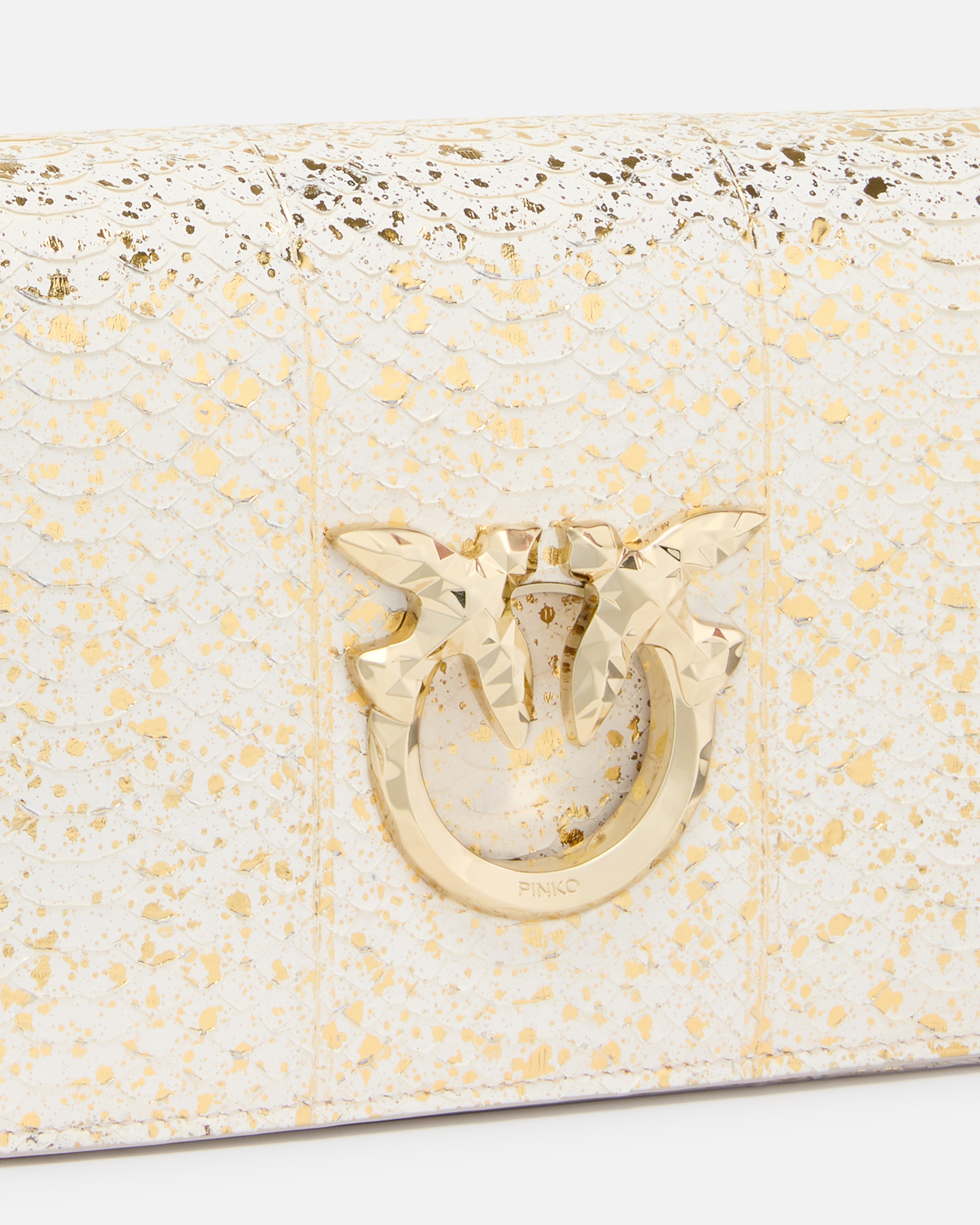 MINI LOVE BAG CROSSBODY BAG IN LAMINATED REPTILE PINKO GALLERIA. - 3