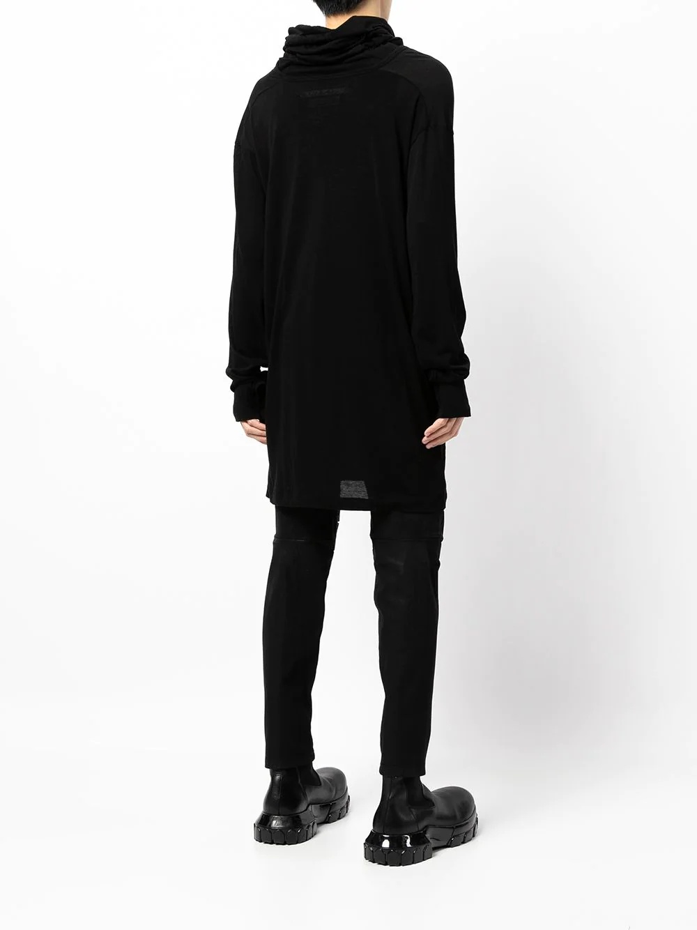 cowl-neck long-sleeved T-shirt - 4