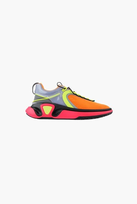 Gummy leather, PVC and multicolor mesh B-Runner sneakers - 1