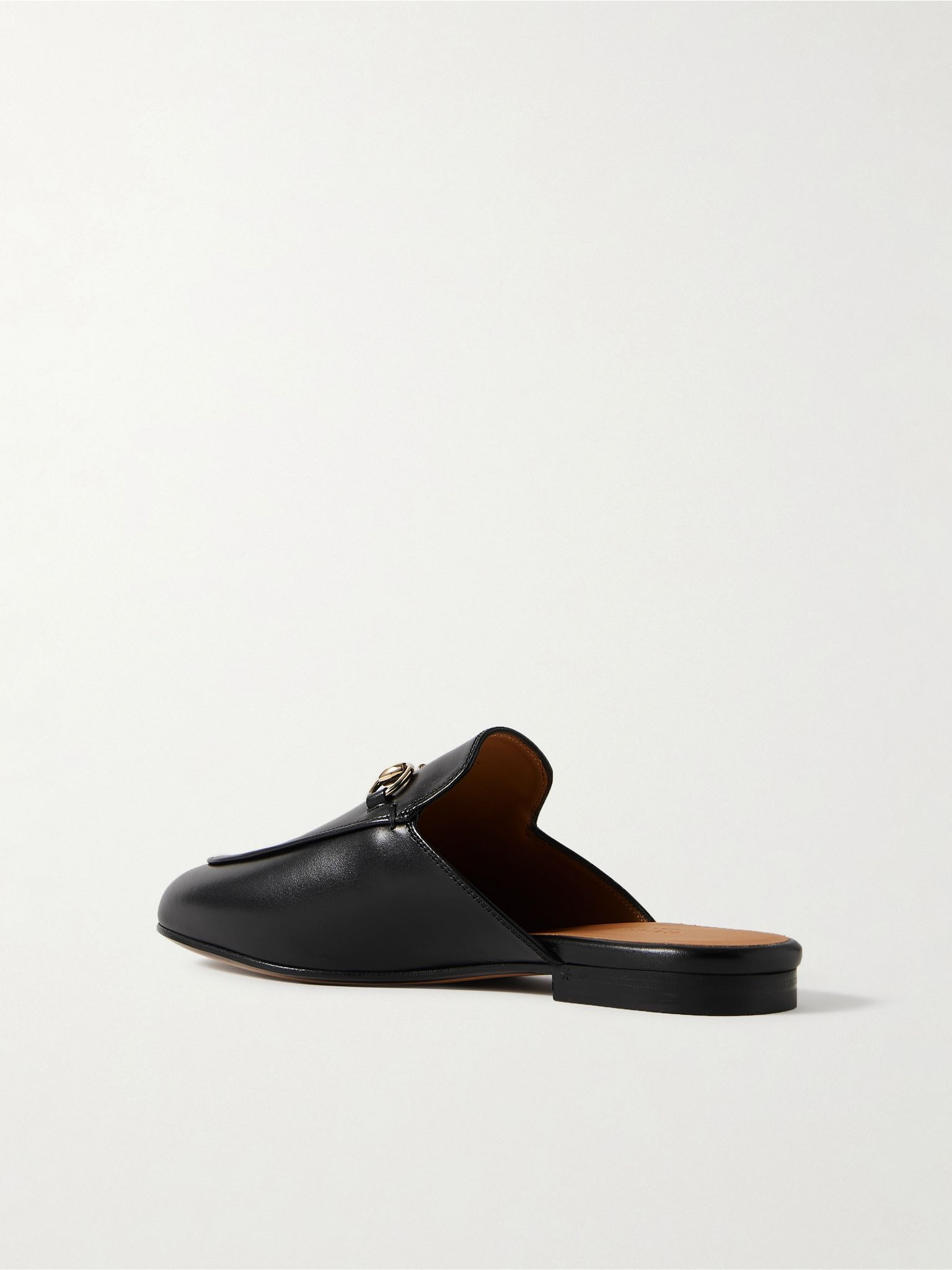 Princetown horsebit-detailed leather slippers Black - 3