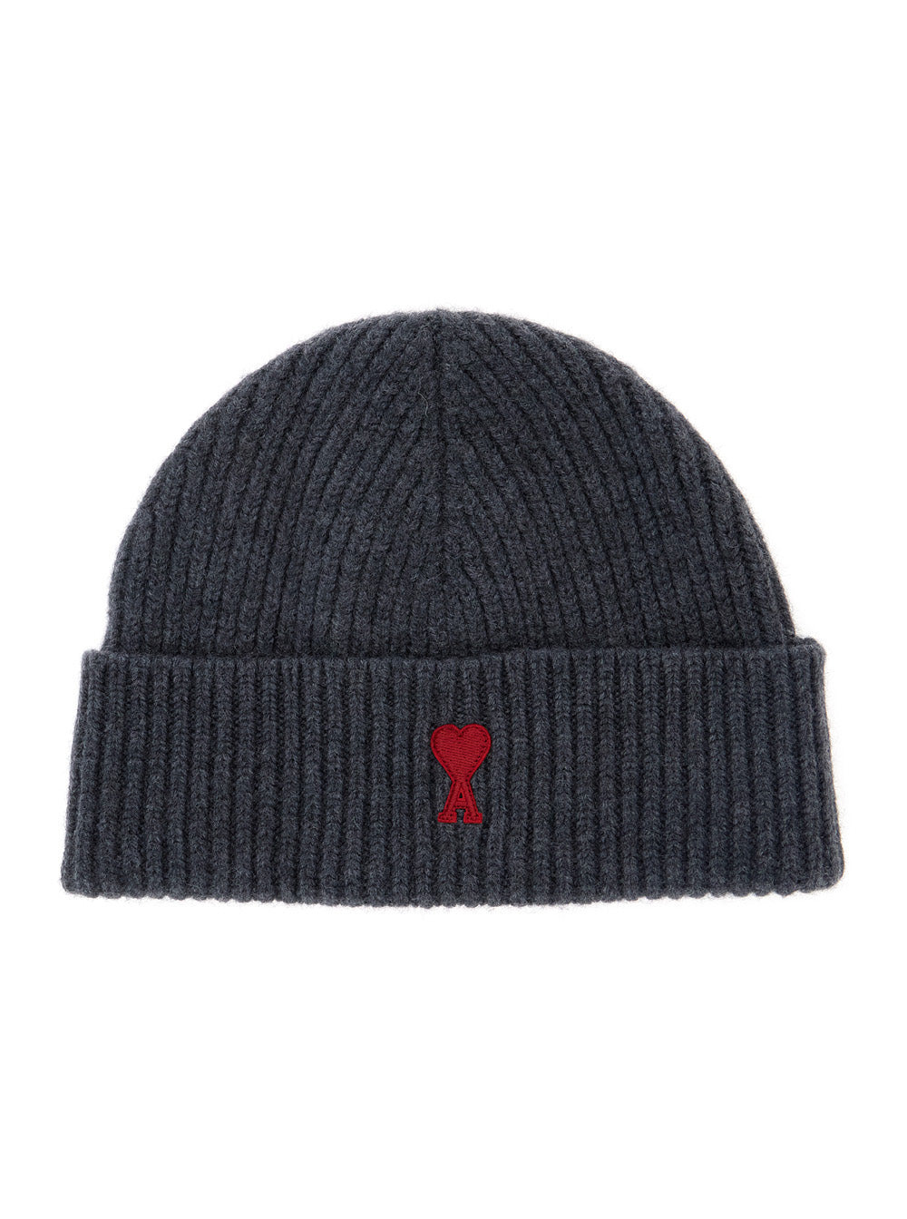 Ami Paris Women Grey Beanie With Adc Embroidery In Wool Woman - 1