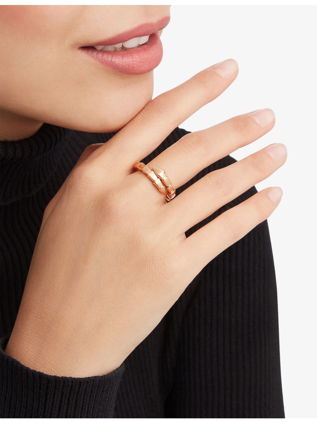 Serpenti Viper 18ct rose-gold ring - 3