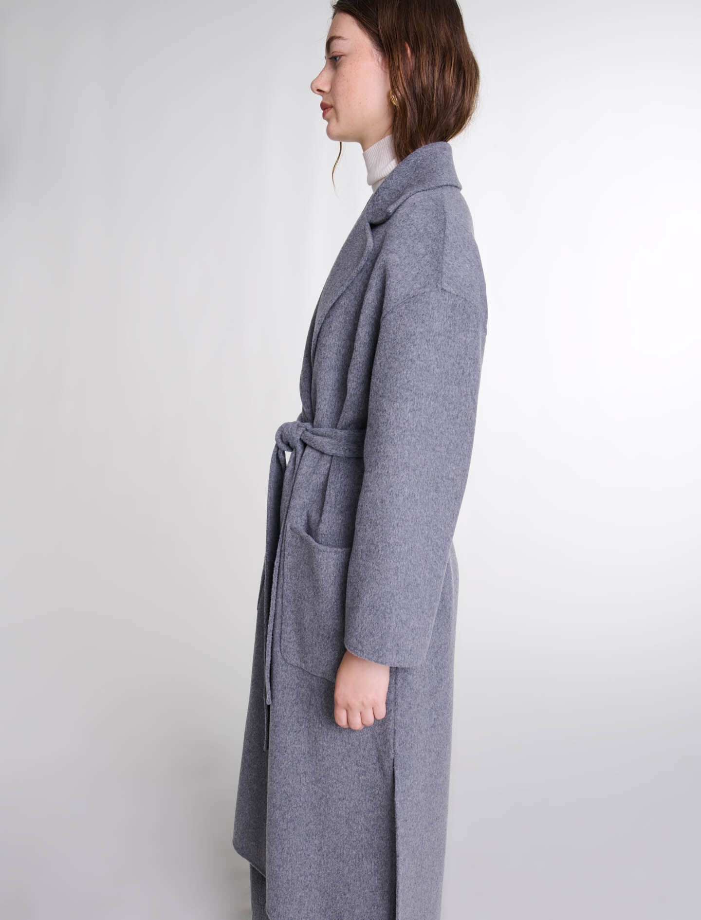 Long double-faced coat with belt - 7