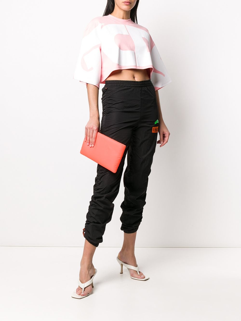 oversized logo cropped top - 2