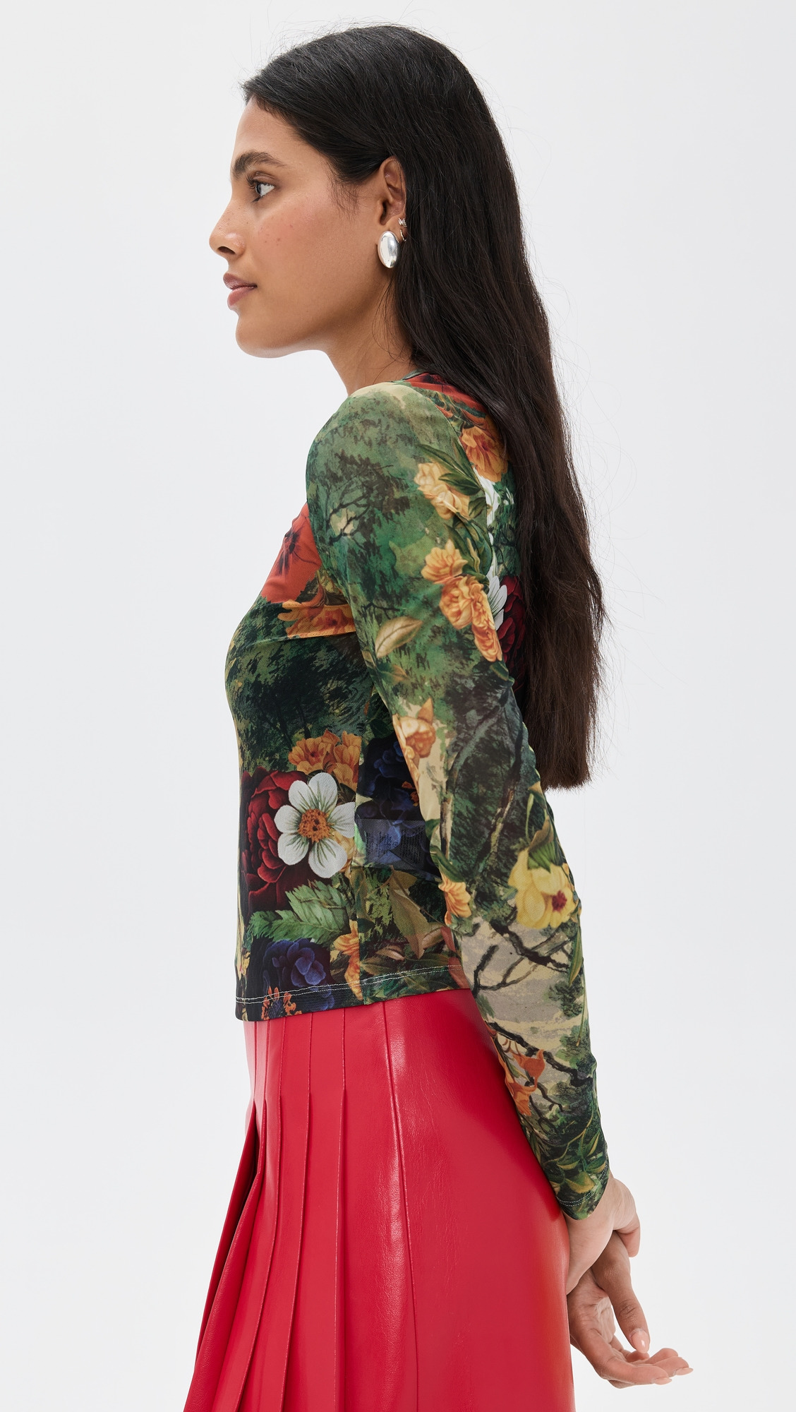 Delaina Printed Mesh Crop Top - 3