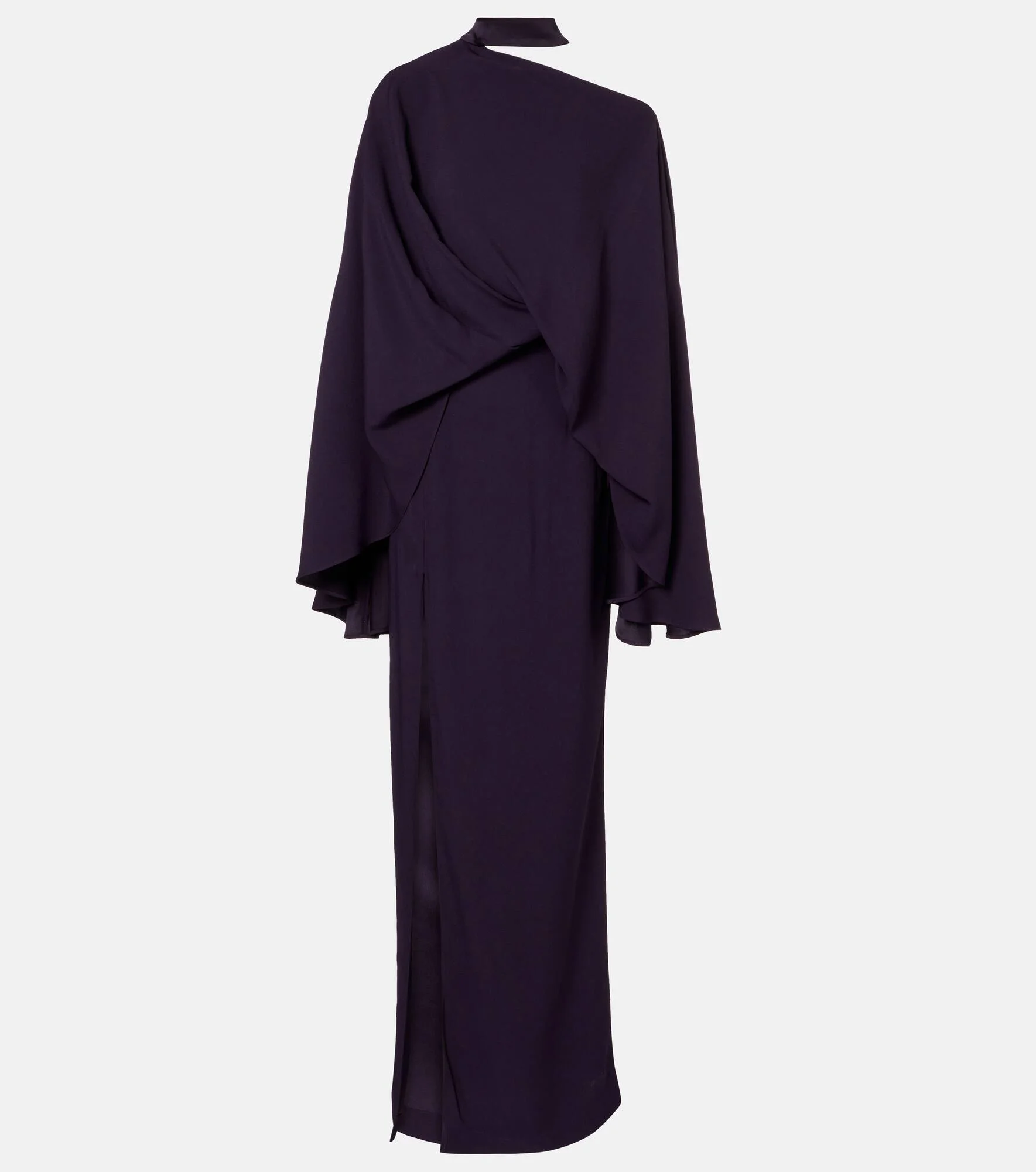 Brooks scarf-detail crêpe cady gown - 1